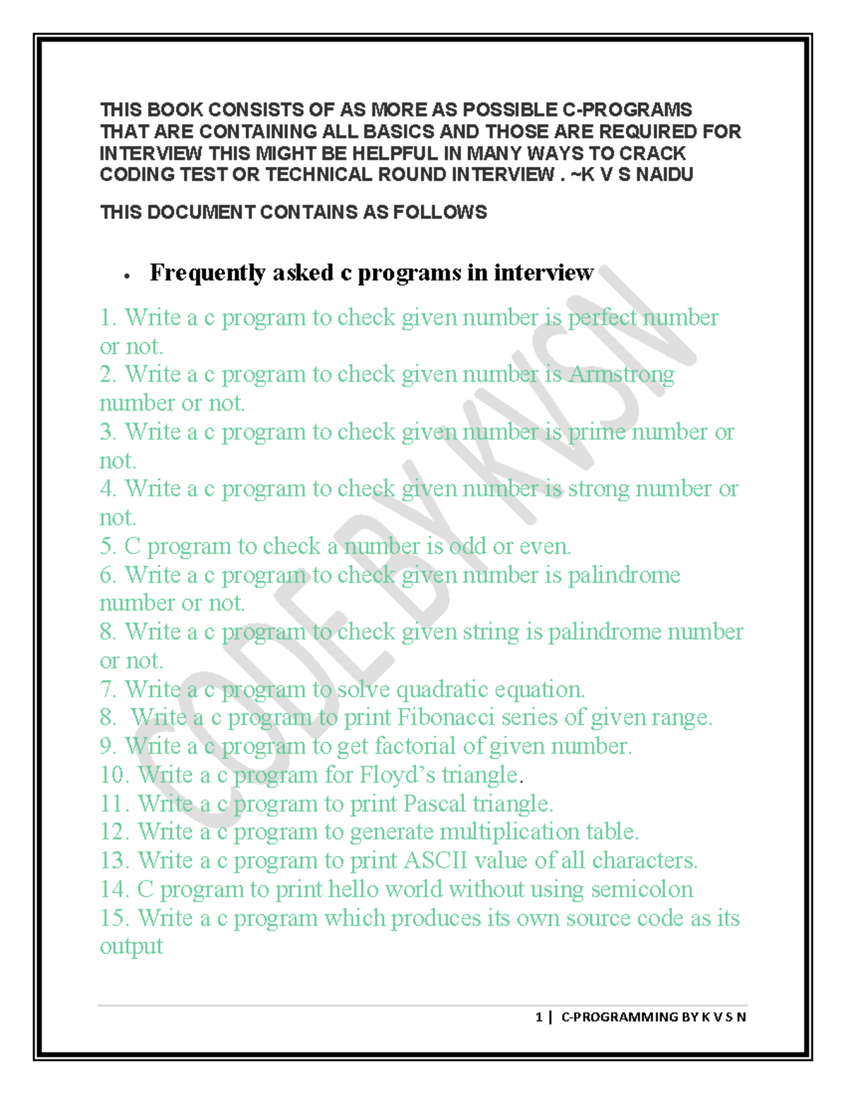 Interview c program and notes with perfect answers - THIS BOOK CONSISTS ...