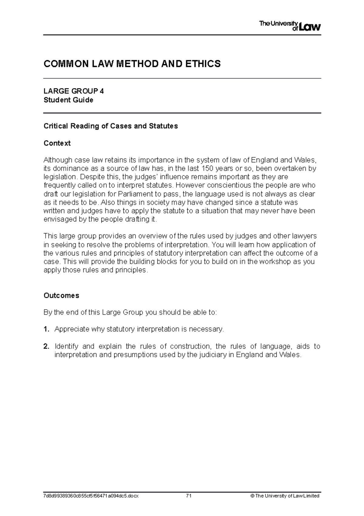 Common Law Large Group 4 - COMMON LAW METHOD AND ETHICS LARGE GROUP 4 ...