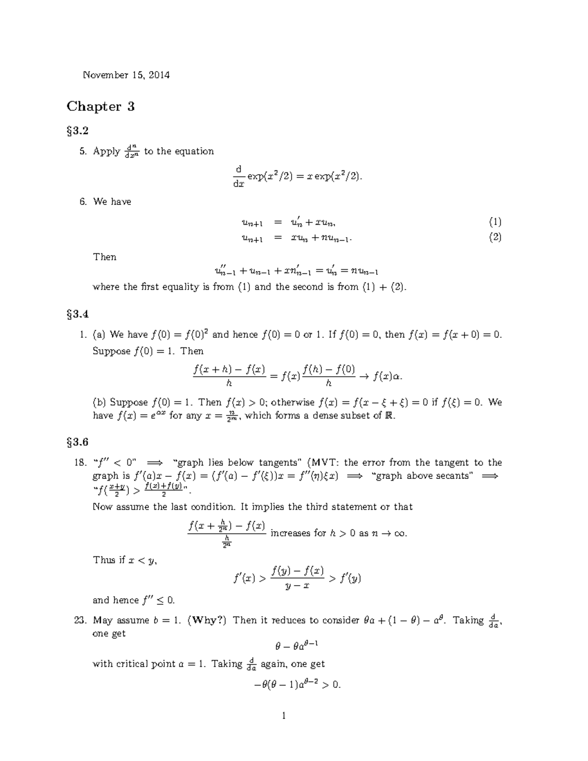 224017 Chap3 Hints - November 15, 2014 Chapter 3 §3 5. Apply dn dxn to ...