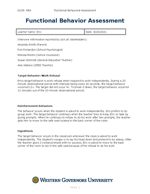 Pre A and OA Review New - Competency Understanding Behavior Causes of ...