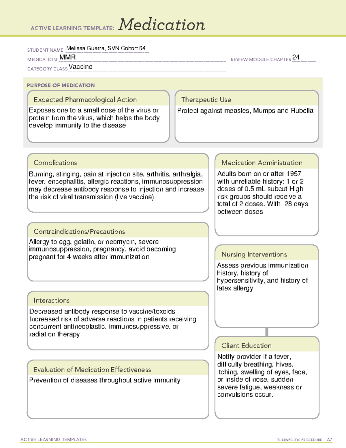 Mmr med card - Med card - ACTIVE LEARNING TEMPLATES THERAPEUTIC ...