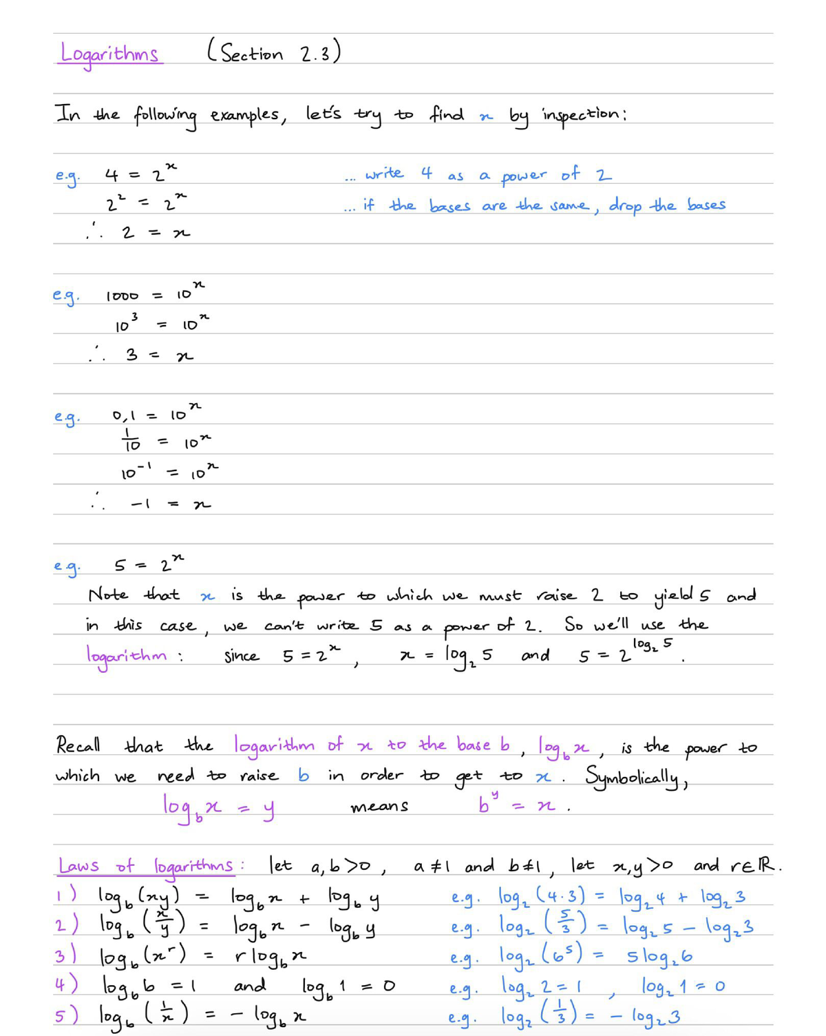 2-5-logarithmic-functions-mam1010f-studocu