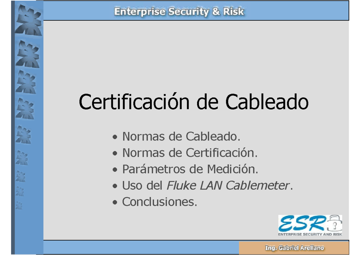 Proceso Certificacion Cableado Estructurado - Certificación de Cableado