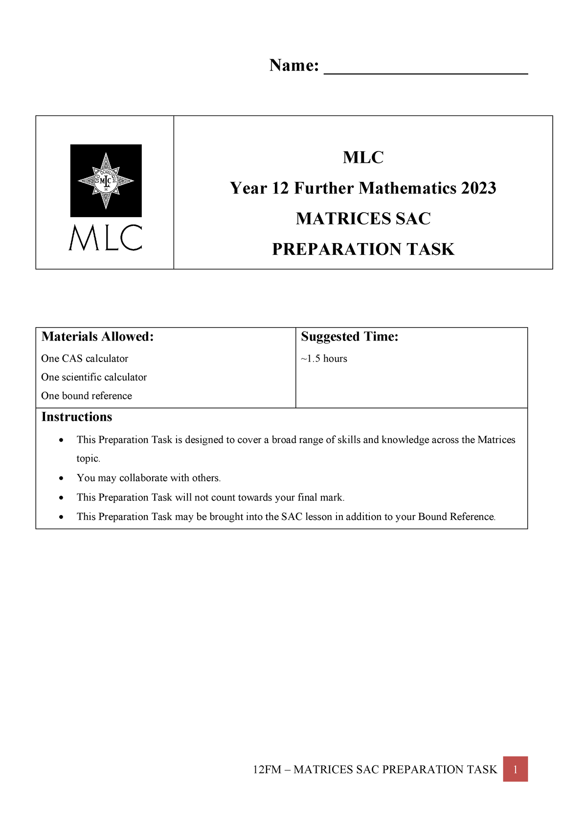 mlc assignment list 2023