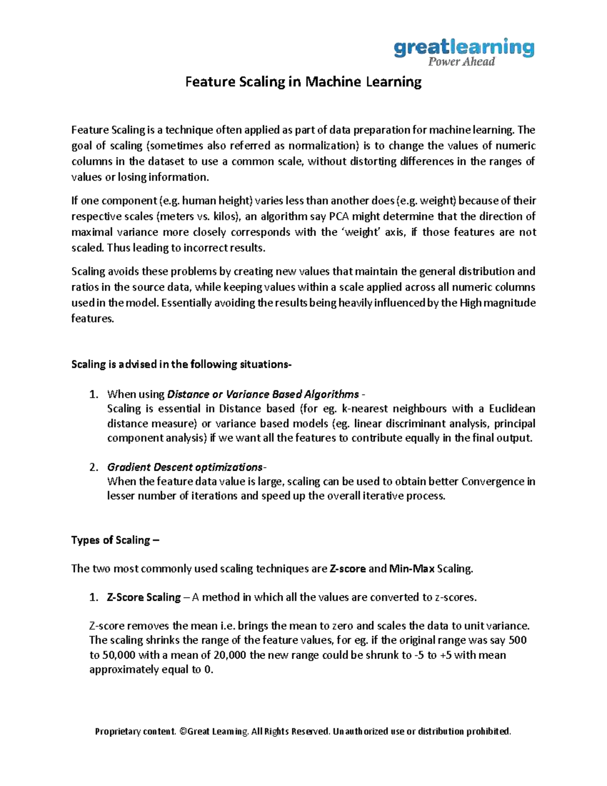 Feature Scaling - The goal of scaling (sometimes also referred as ...