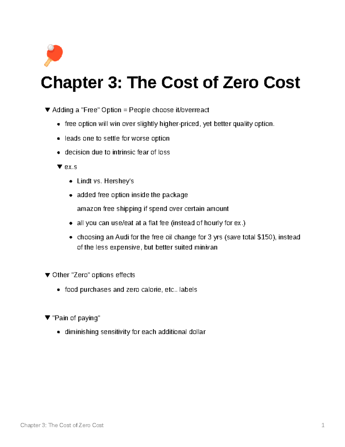 Chapter 3 The Cost of Zero Cost Chapter 3 The Cost of Zero Cost 1 Ã Chapter 3 The Cost of