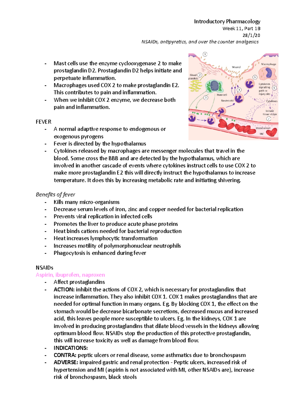 Week 11, Part 1B - Week 11 Lecture Notes - Pharmacology - Introductory ...