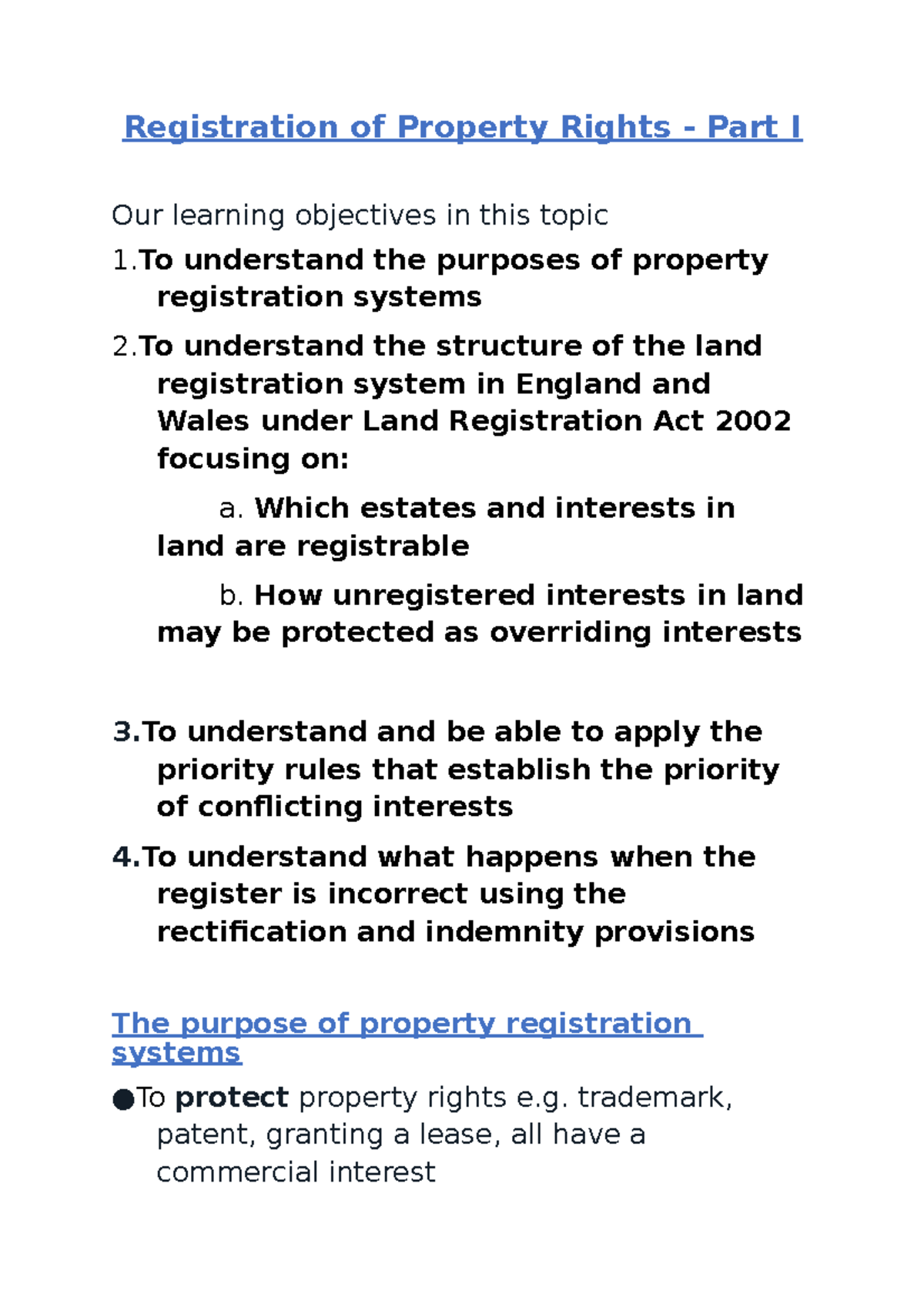 L6 Registration of Property Rights - Part I - Registration of Property ...