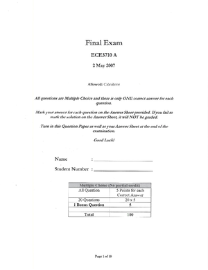 Final q - Exam Practice - ECE3710F - Spring 2007 Final Exam Wednesday ...