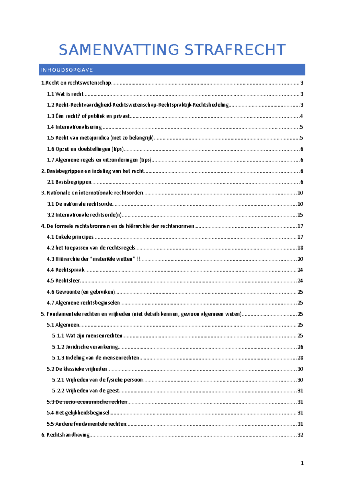 Algemene Samenvatting - SAMENVATTING STRAFRECHT 1 En - Studocu