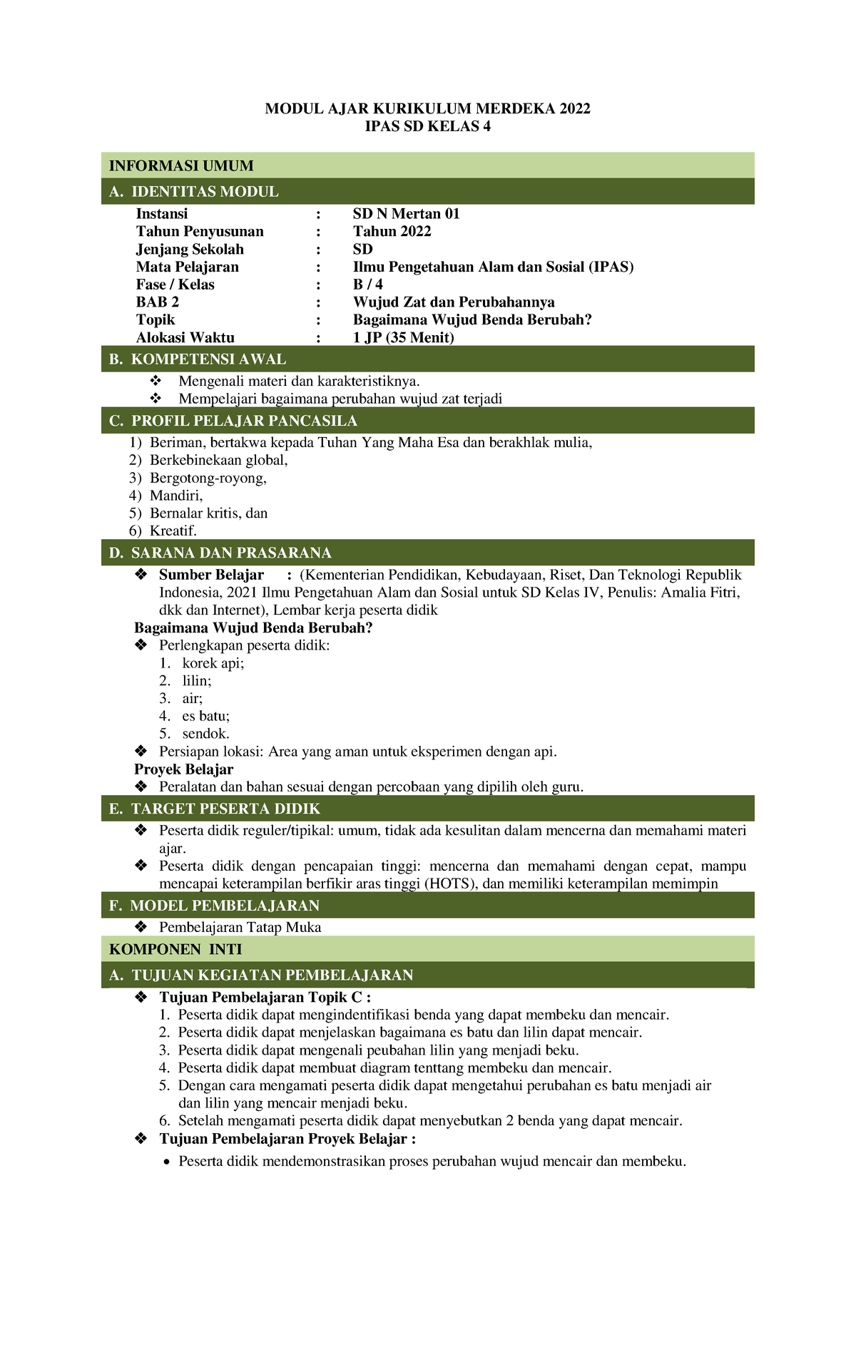 LK 2 - Good - MODUL AJAR KURIKULUM MERDEKA 2022 IPAS SD KELAS 4 ...