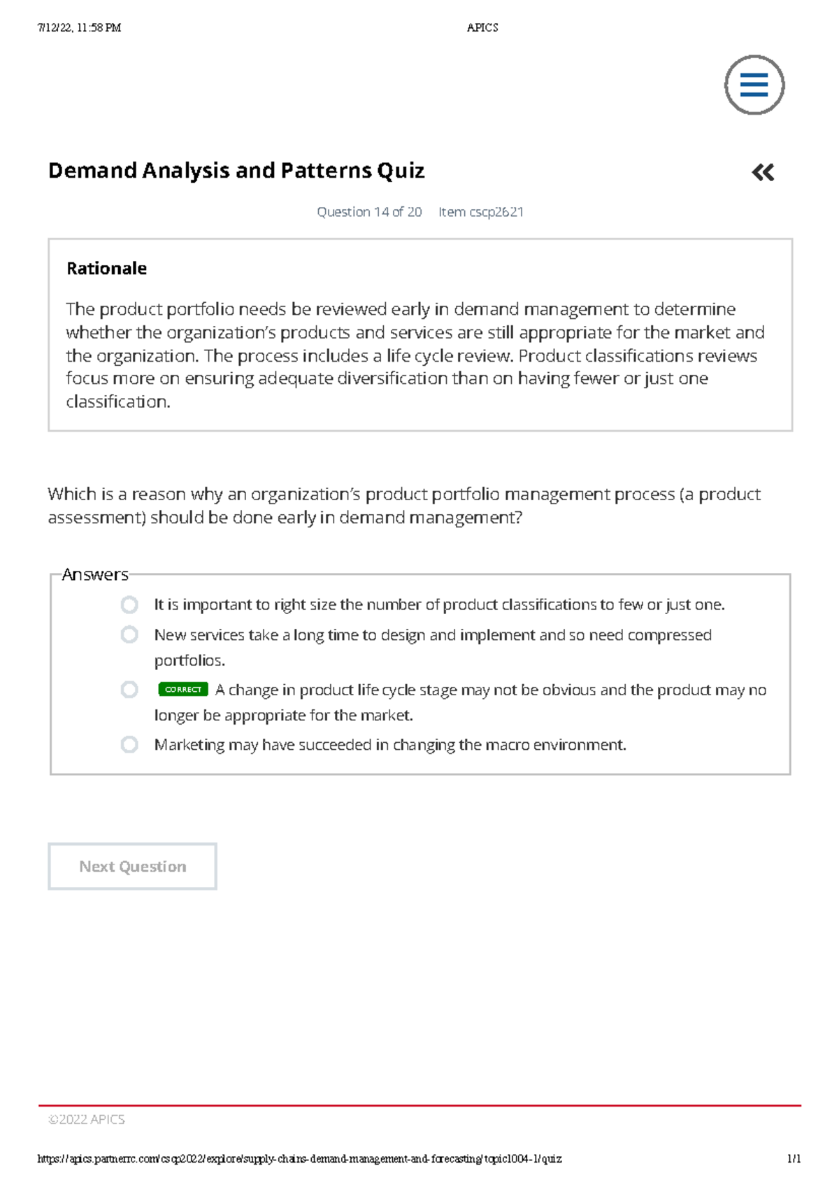 14 - quiz - 7/12/22, 11:58 PM APICS - Studocu