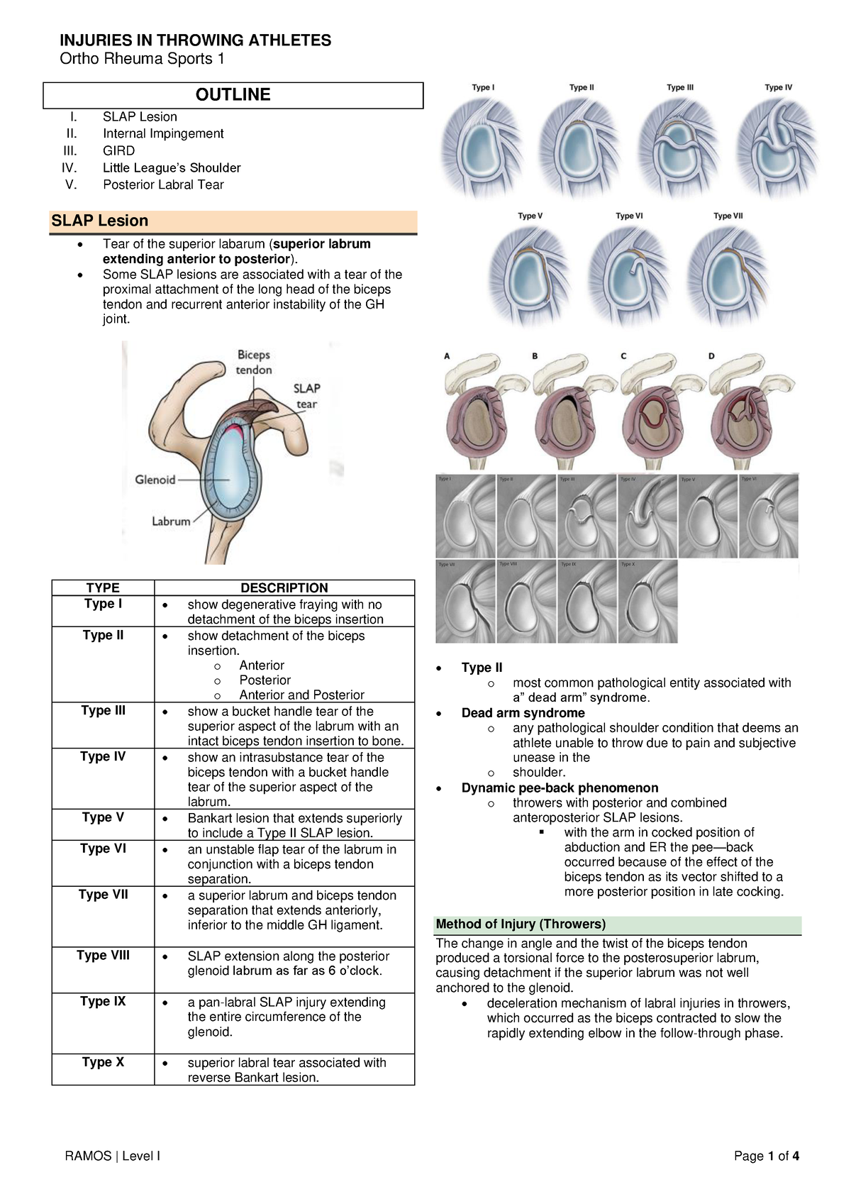 Injuries in Throwing Athletes - Ortho Rheuma Sports 1 RAMOS | Level I ...