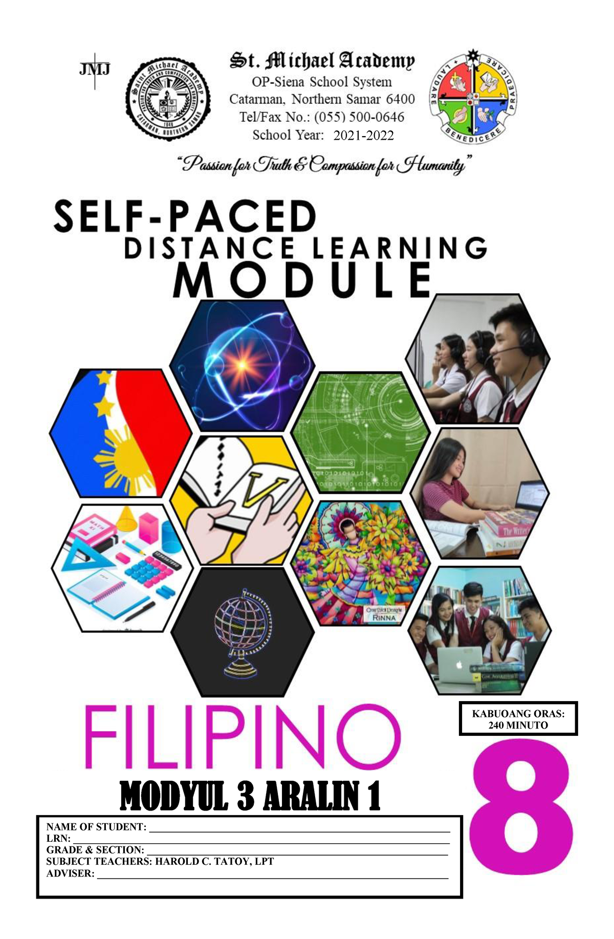 Filipino GRADE 8 Lesson 1 Module 3 - NAME OF STUDENT: - StuDocu