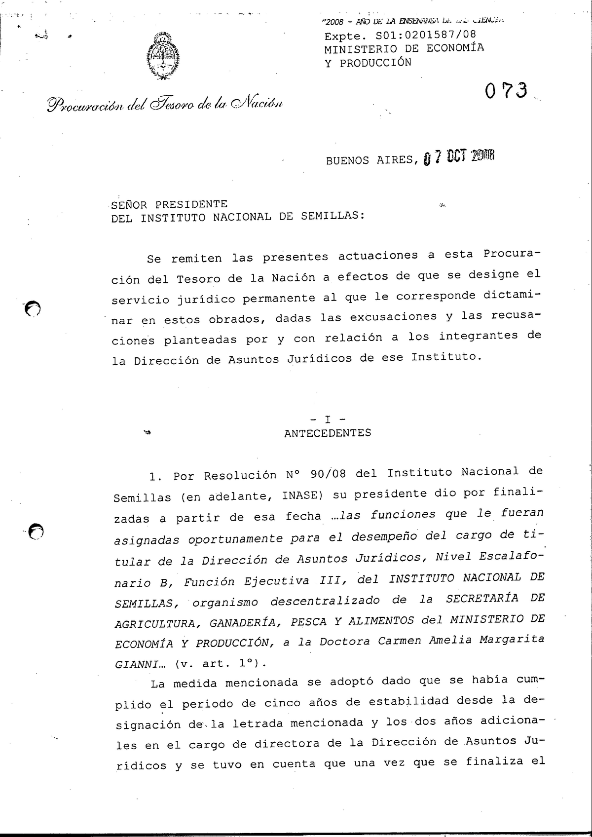 Dict. PTN - Excusación Y Recusación En El Proc. Adm - Derecho Procesal ...