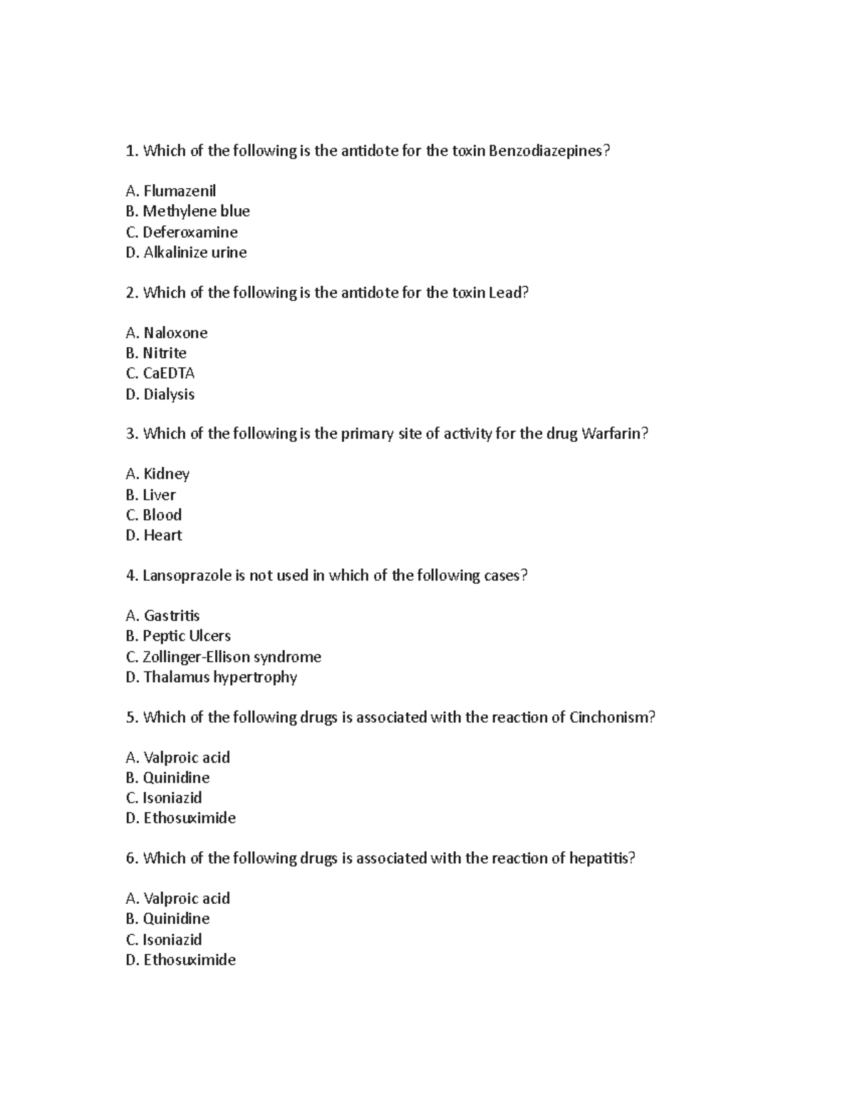 Pharmacology Q&a 7 - Question And Answer With Rationale - Which Of The 