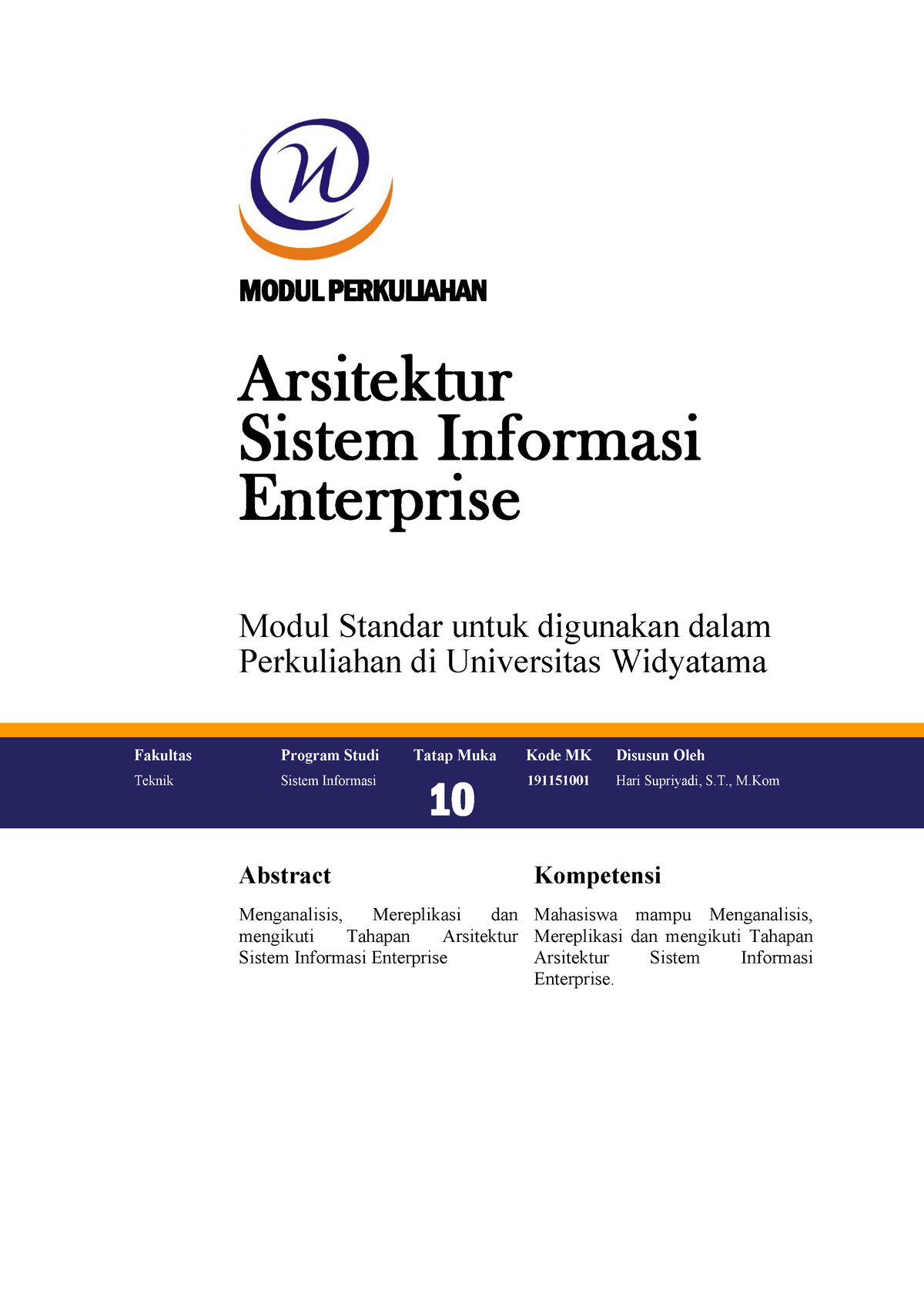 Modul Arsitektur Sistem Informasi Enterprise - Menganalisis Tahapan ...