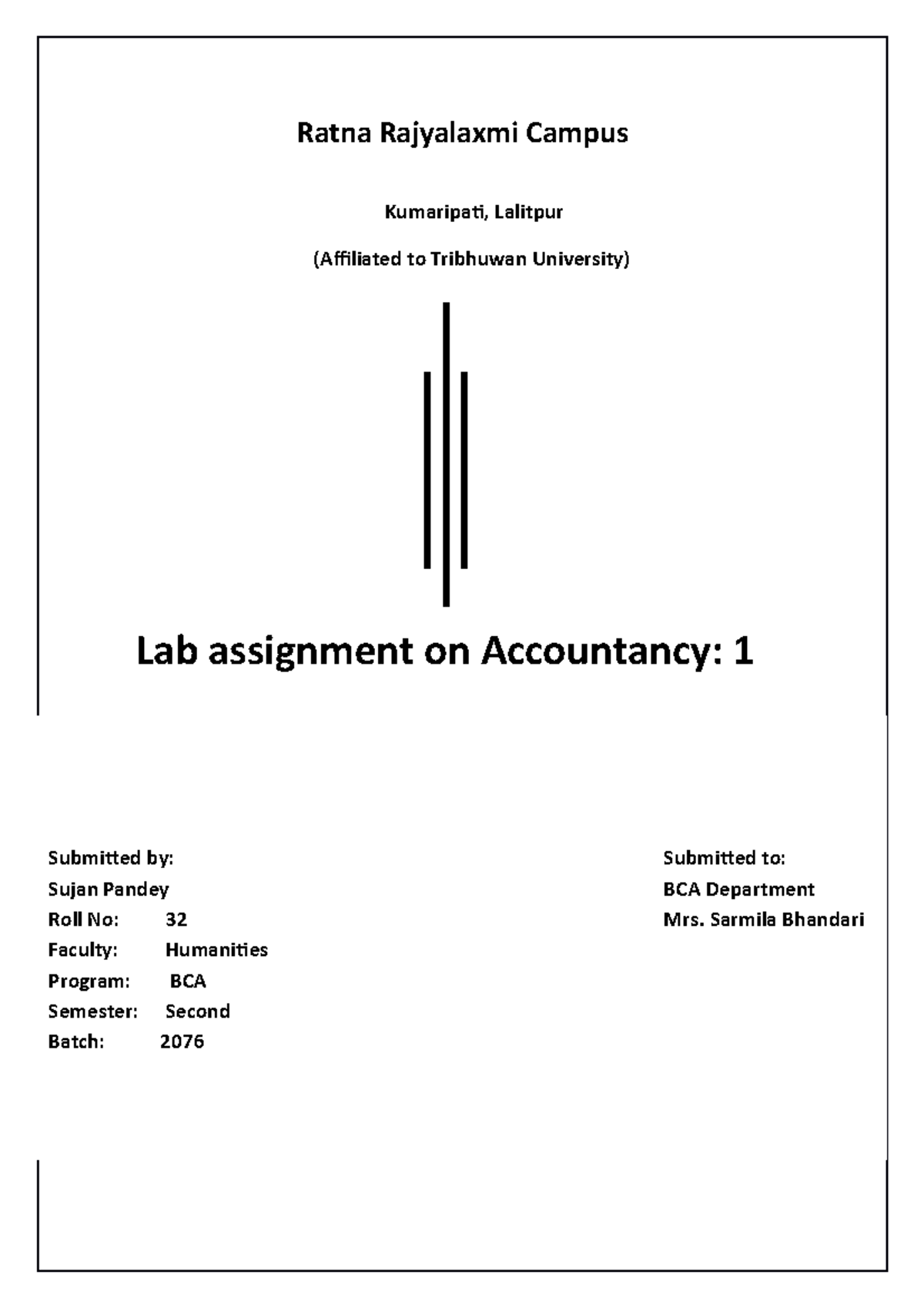 Tally lab 1 Ratna Rajyalaxmi Campus Kumaripati, Lalitpur (Affiliated