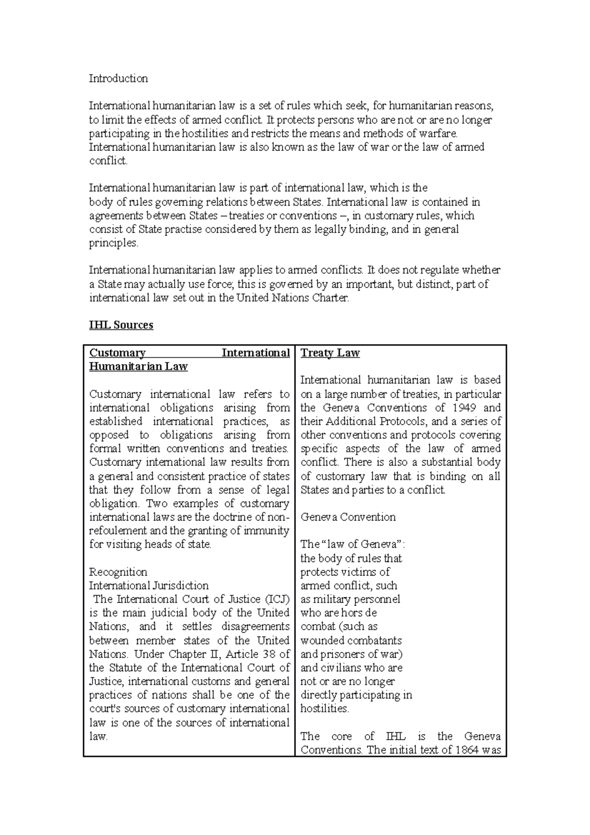 6. Humanitarian - Introduction International Humanitarian Law Is A Set ...