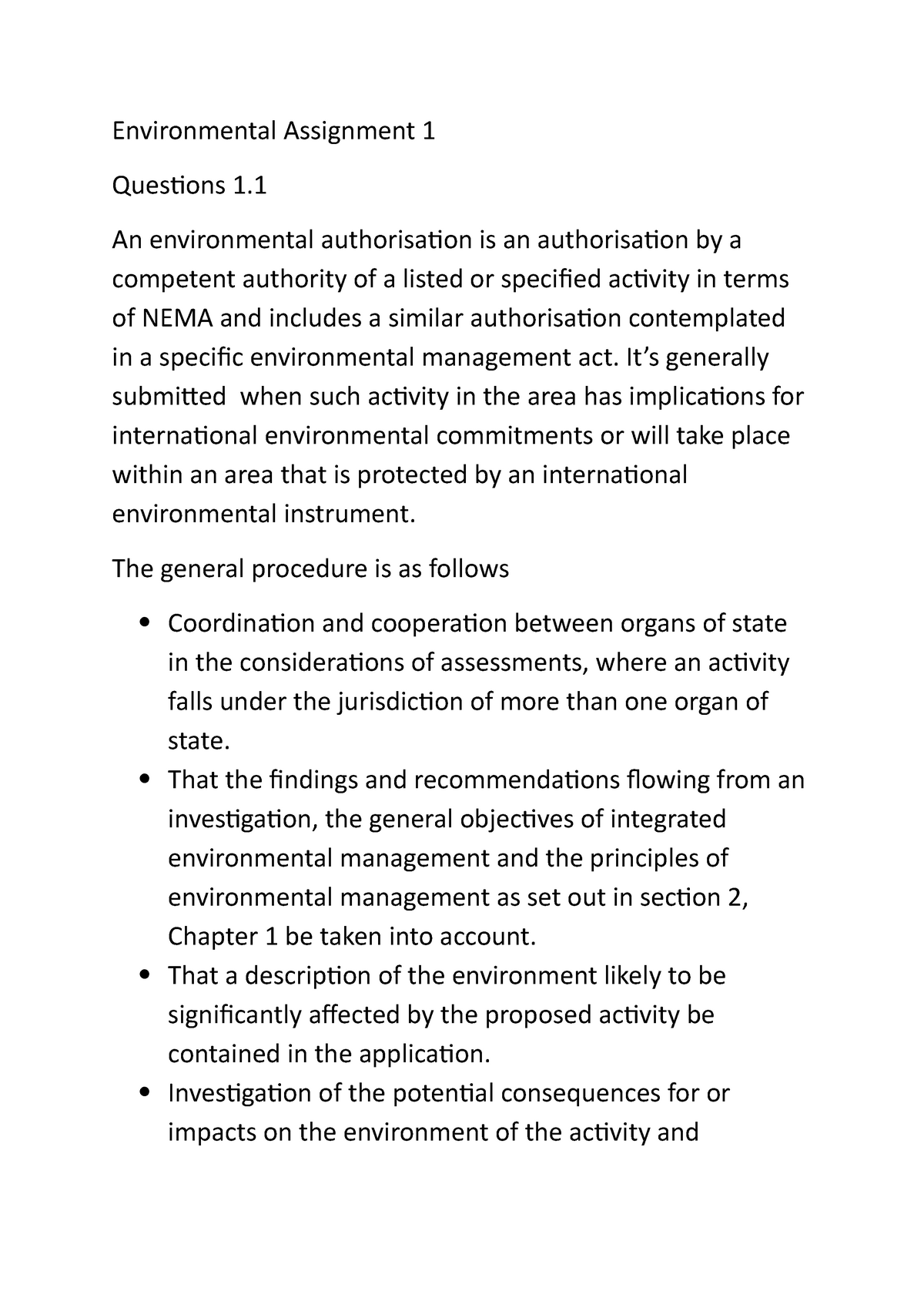 environmental law assignment pdf