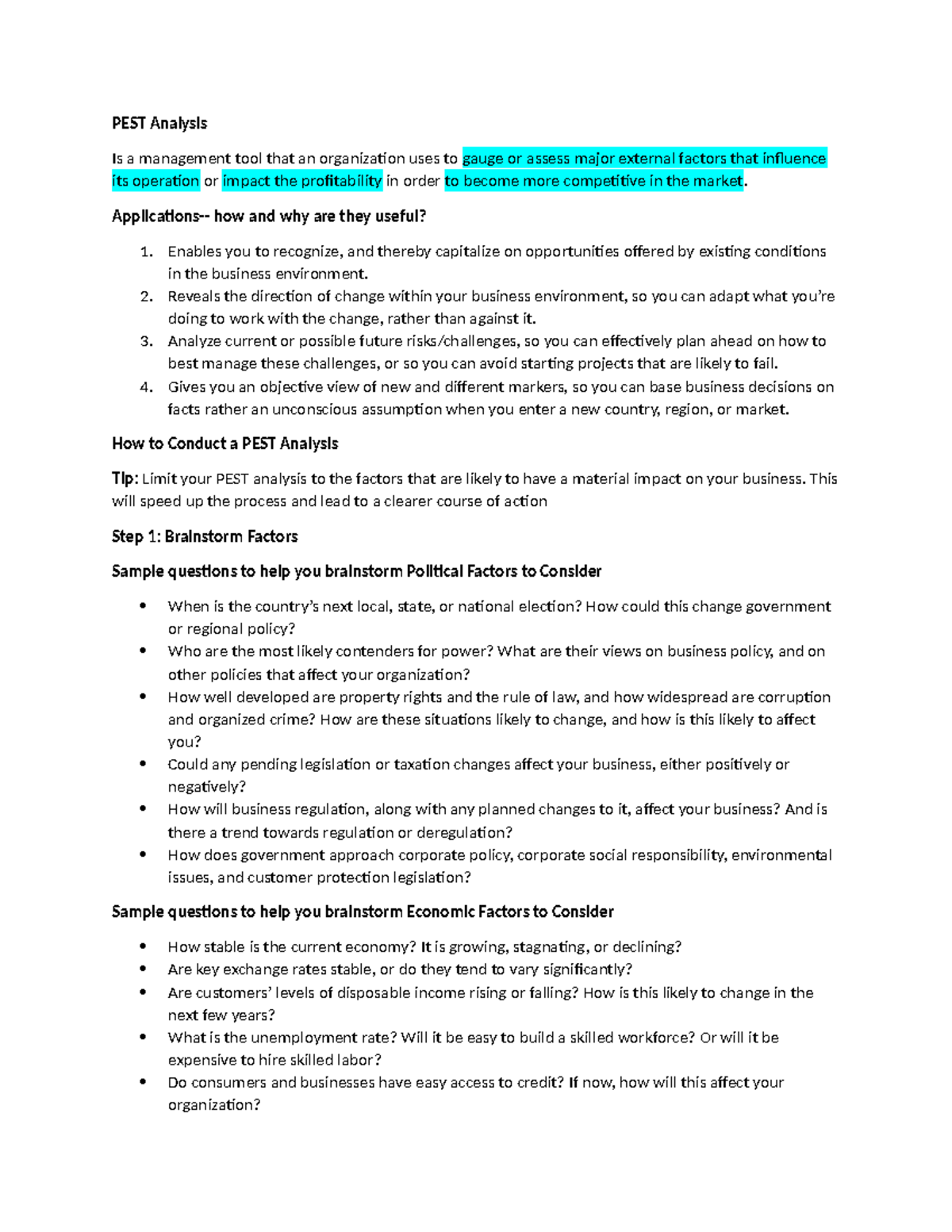 PEST Analysis - PEST Analysis Is a management tool that an organization ...