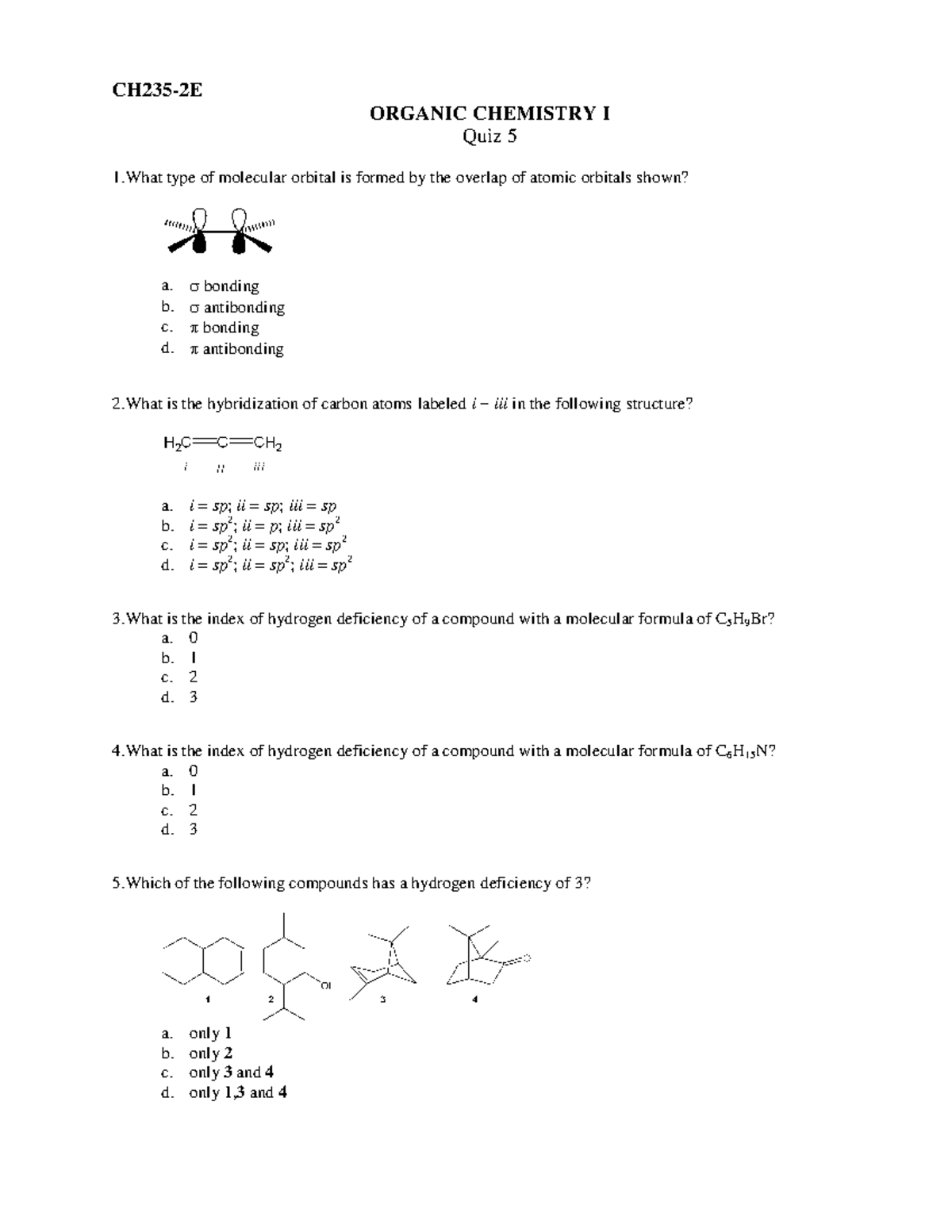 organic chemistry chapter 5 homework answers