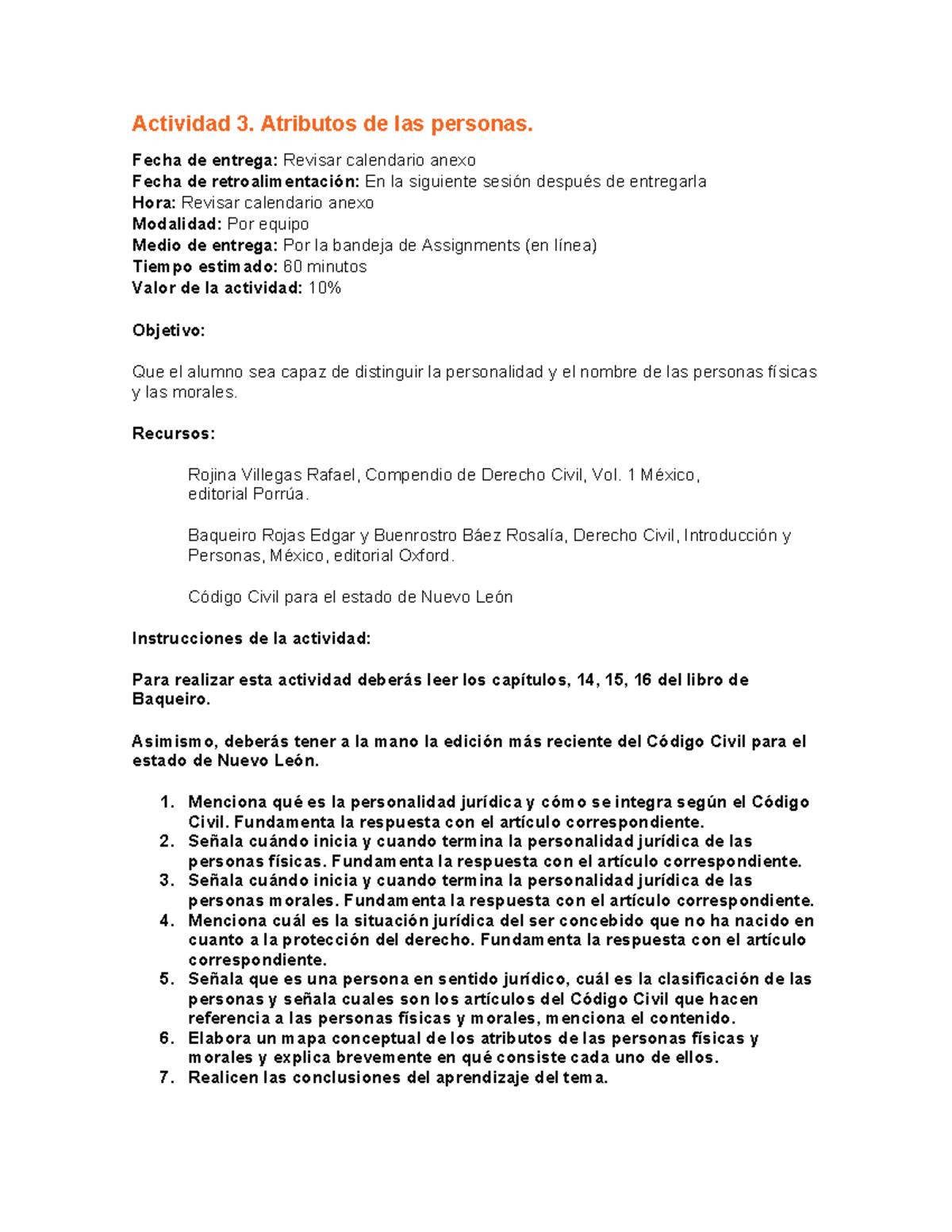 Actividad 3 Atributos de las personas - Actividad 3. Atributos de las ...
