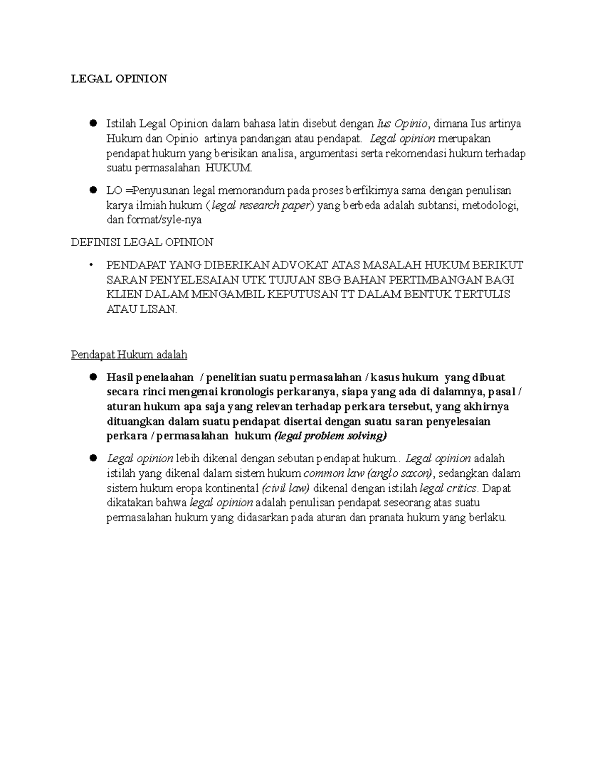 Legal Opinion - Legal Opinion Merupakan Pendapat Hukum Yang Berisikan ...