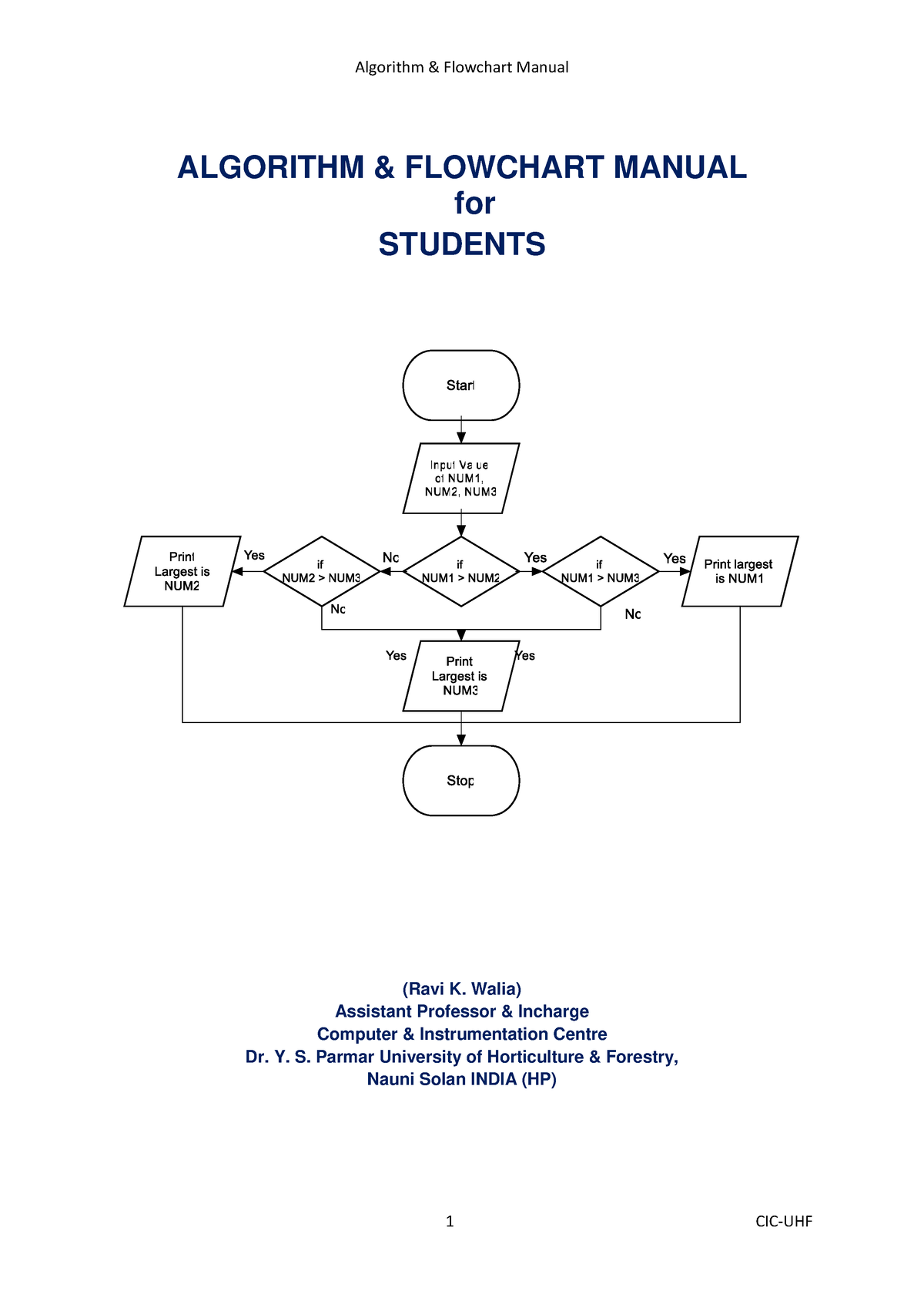 5. B. Algorithm And Flowchart Manual - ALGORITHM & FLOWCHART MANUAL For ...