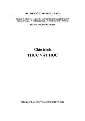 Báo cáo thực vật - very good - TRƯỜNG ĐẠI HỌC THỦ DẦU MỘT VIỆN PHÁT ...