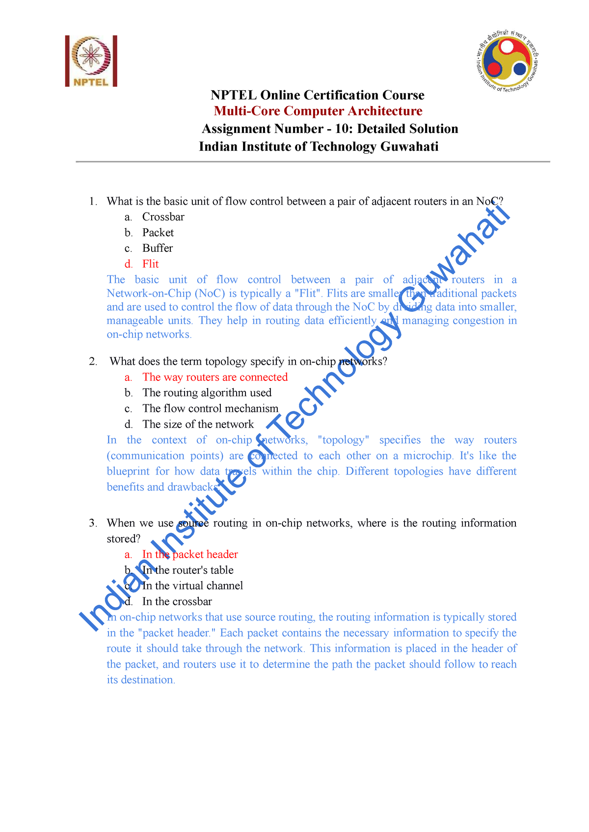 Assignment 10 Final Solution - Indian Institute Of Technology Guwahati ...