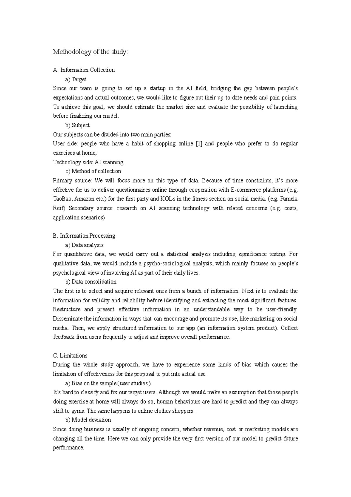 Study Approach - Methodology of the study: A. Information Collection a ...