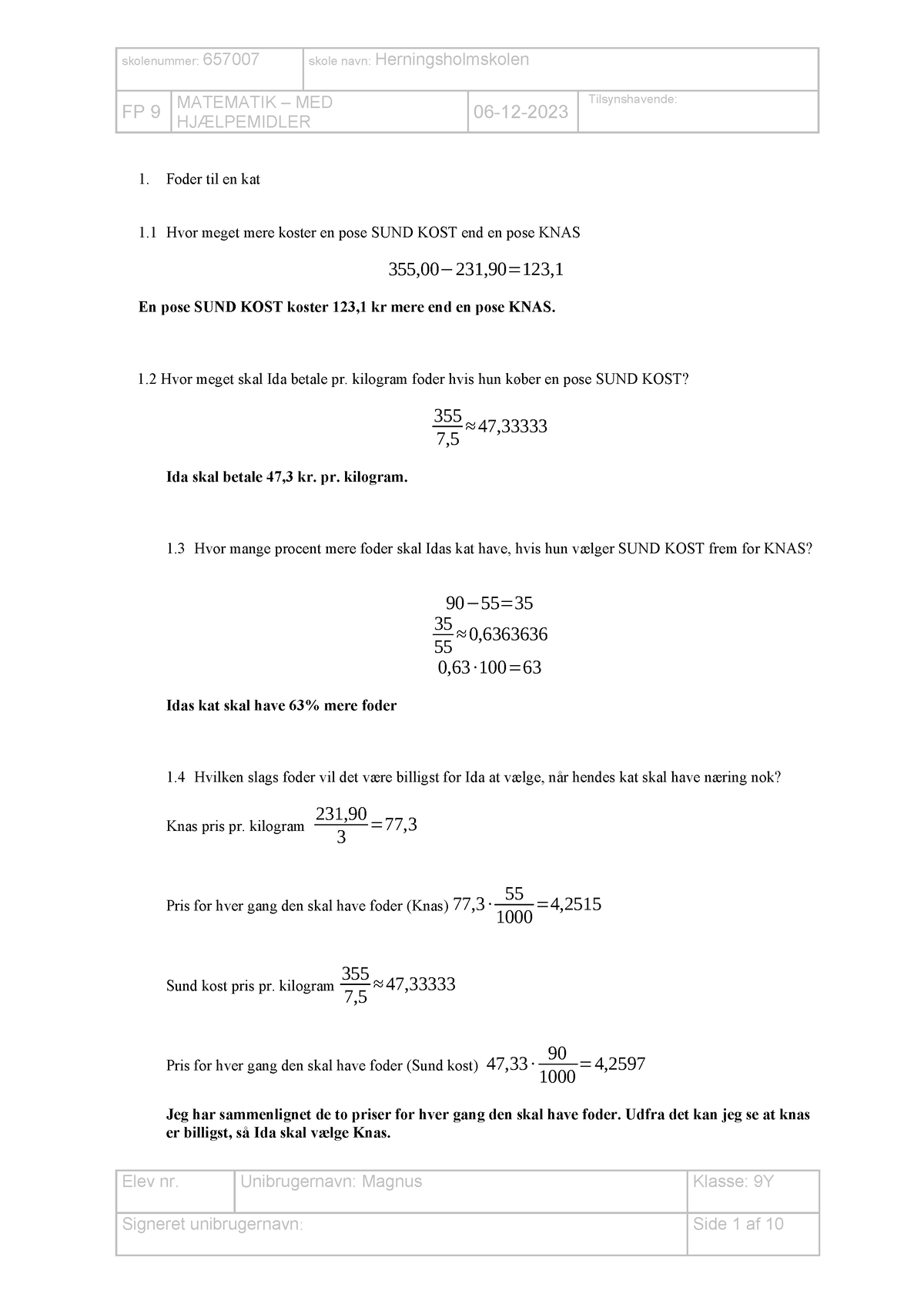 Problemaflevering FP9 December 2021 - FP 9 MATEMATIK – MED HJÆLPEMIDLER ...