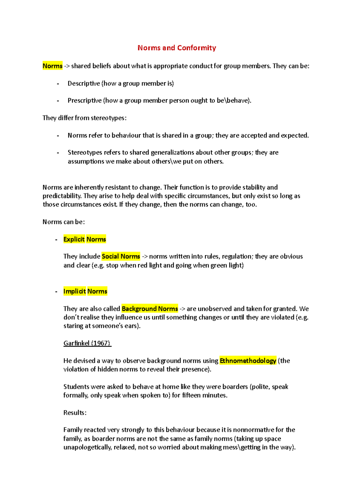 Social Psychology - Lecture 3 - Norms and Conformity - Norms and ...