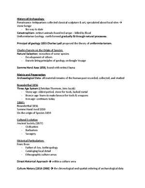 Fall 22 Archaeology notes - Majority of data is old garbage - Sub field ...