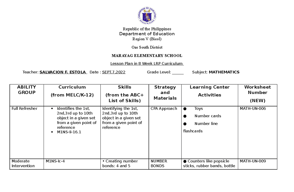 Copy of Lesson Plan - Jonjon - Republic of the Philippines Department ...