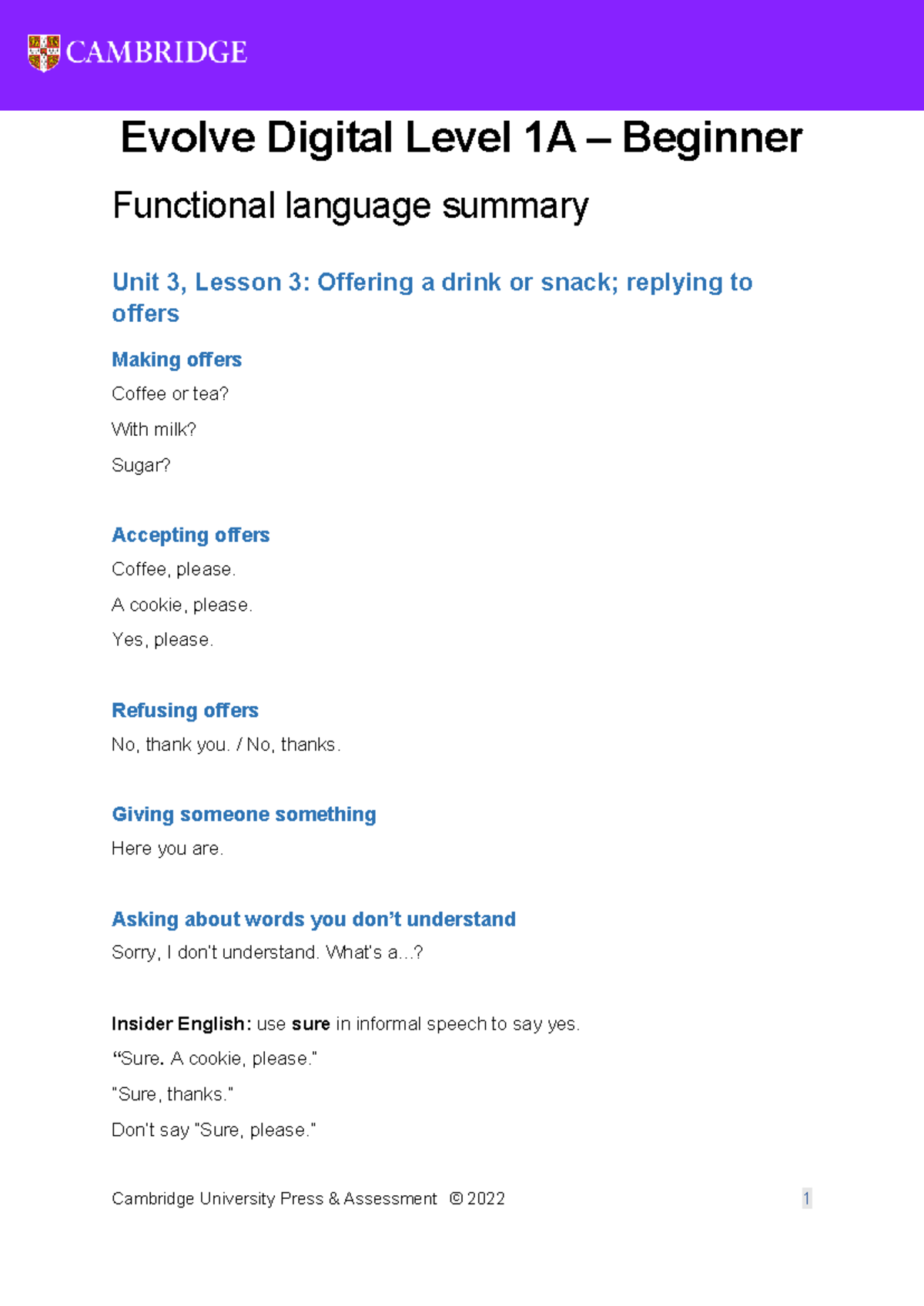 Unit 3 - BG - Functional language - Cambridge University Press ...