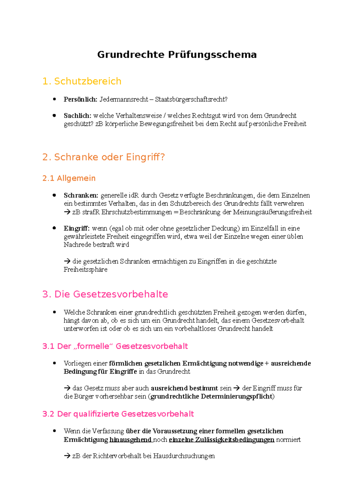Grundrechte Prüfungsschema - Grundrechte Prüfungsschema 1 ...