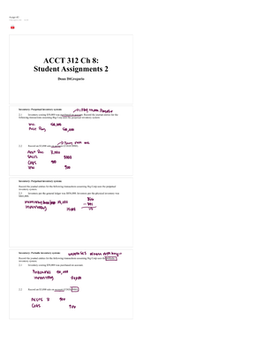 Acct 312 Ch 13 Assignments Solution - ACCT 312 - Southeastern - Studocu