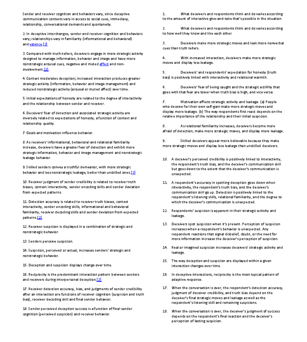 Propositions summary of proposition Sender and receiver cognition
