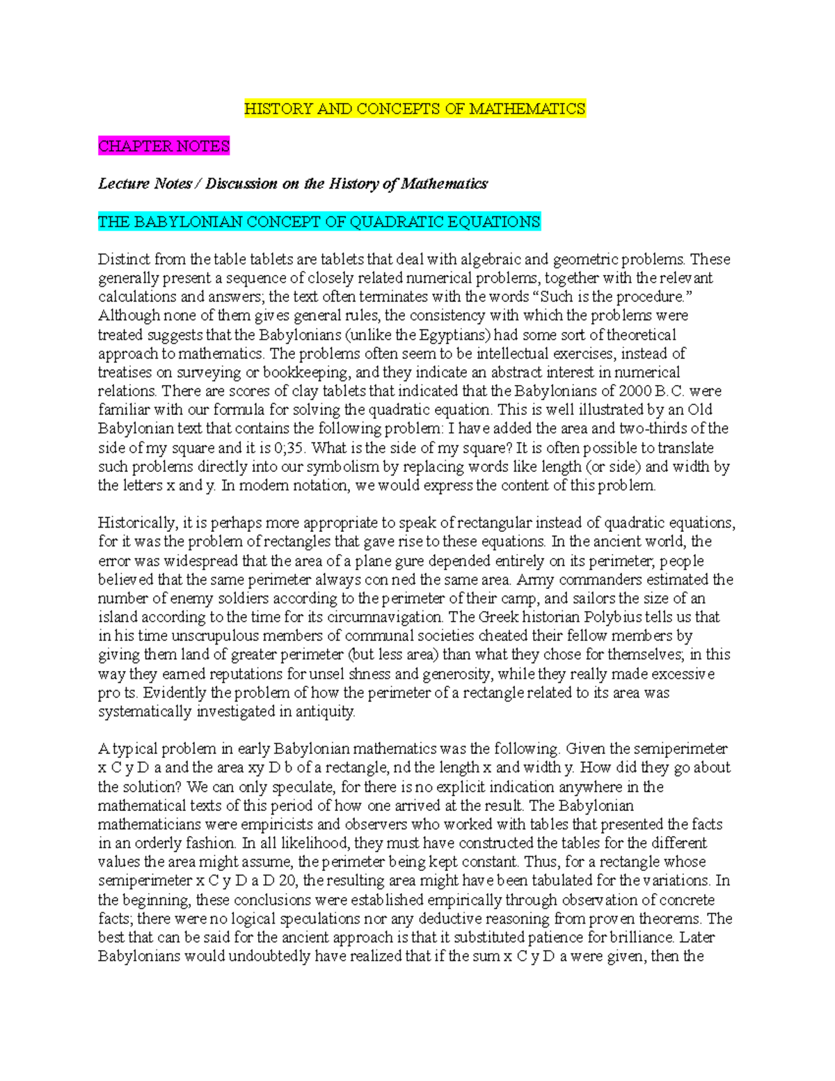 Chapter Two Of The History Of Mathematics Lecture History And Concepts Of Mathematics Chapter Chapter Two Of The History Of Mathematics Lecture History And Concepts Of Mathematics Chapter