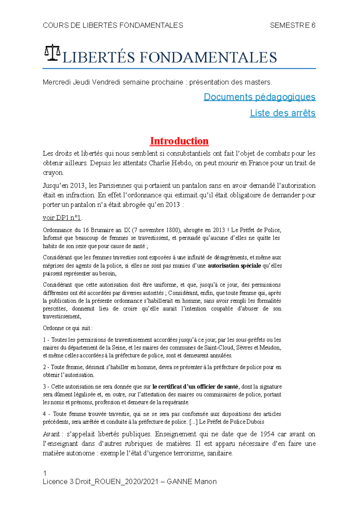 Cours Libertés-fondamentales 2021 - Libertés Fondamentales - Université ...