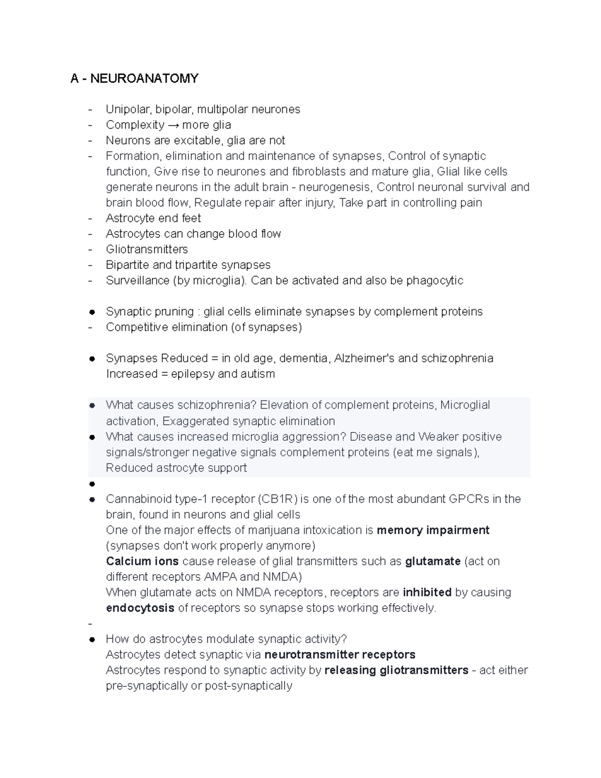 Key terms PHOL0005 - A - NEUROANATOMY - Unipolar, bipolar, multipolar ...