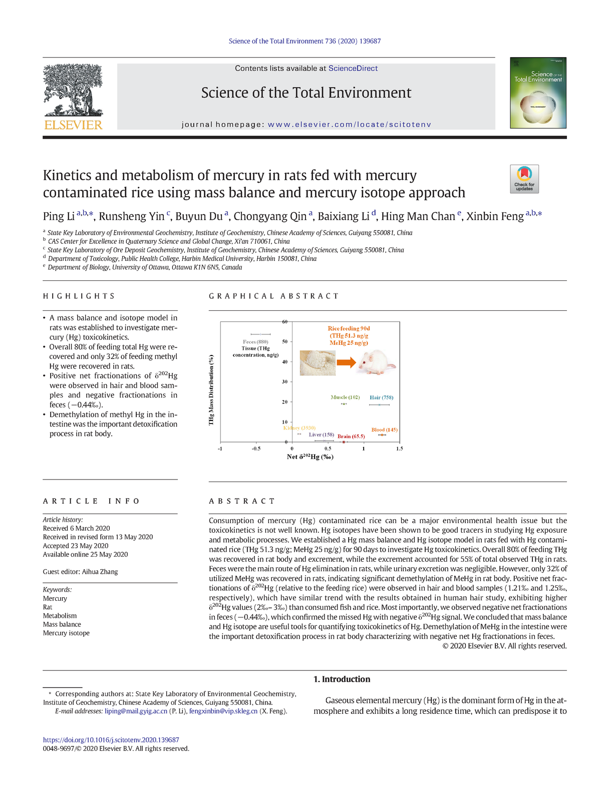 File - Quimica - Kinetics and metabolism of mercury in rats fed with ...