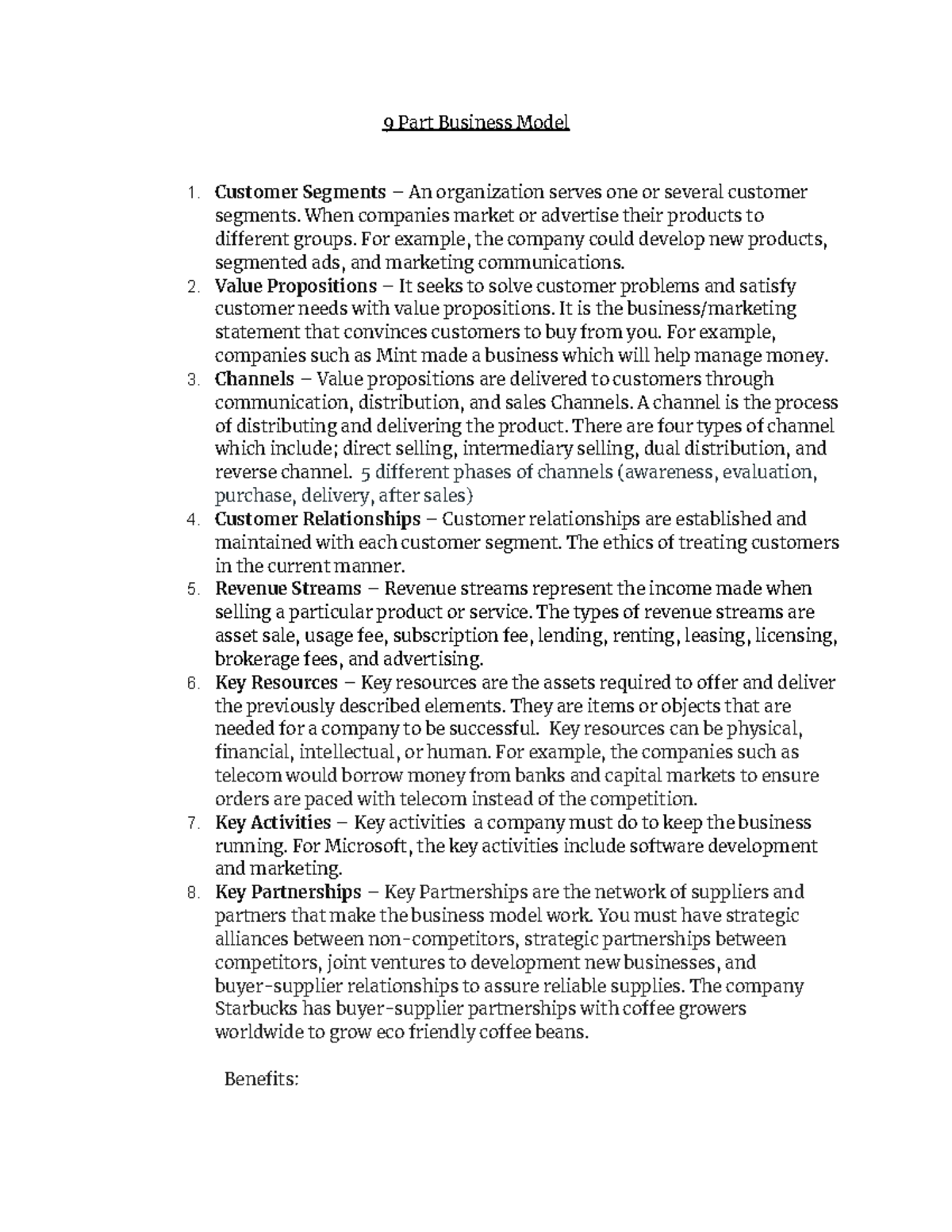 9 Part Business Model - 9 Part Business Model Customer Segments – An ...