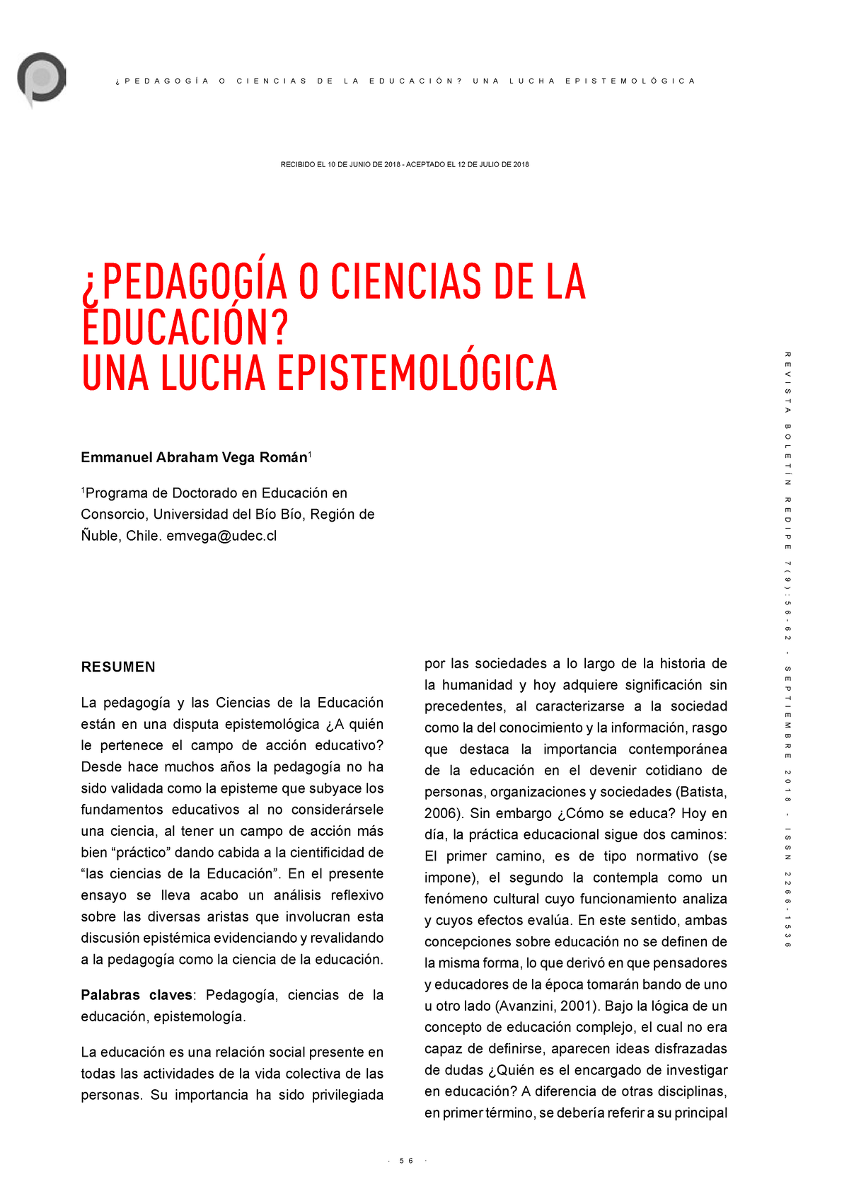 Pedagogia OCiencias De La Educacion Una Lucha Epistemolog-6557289 - R E ...