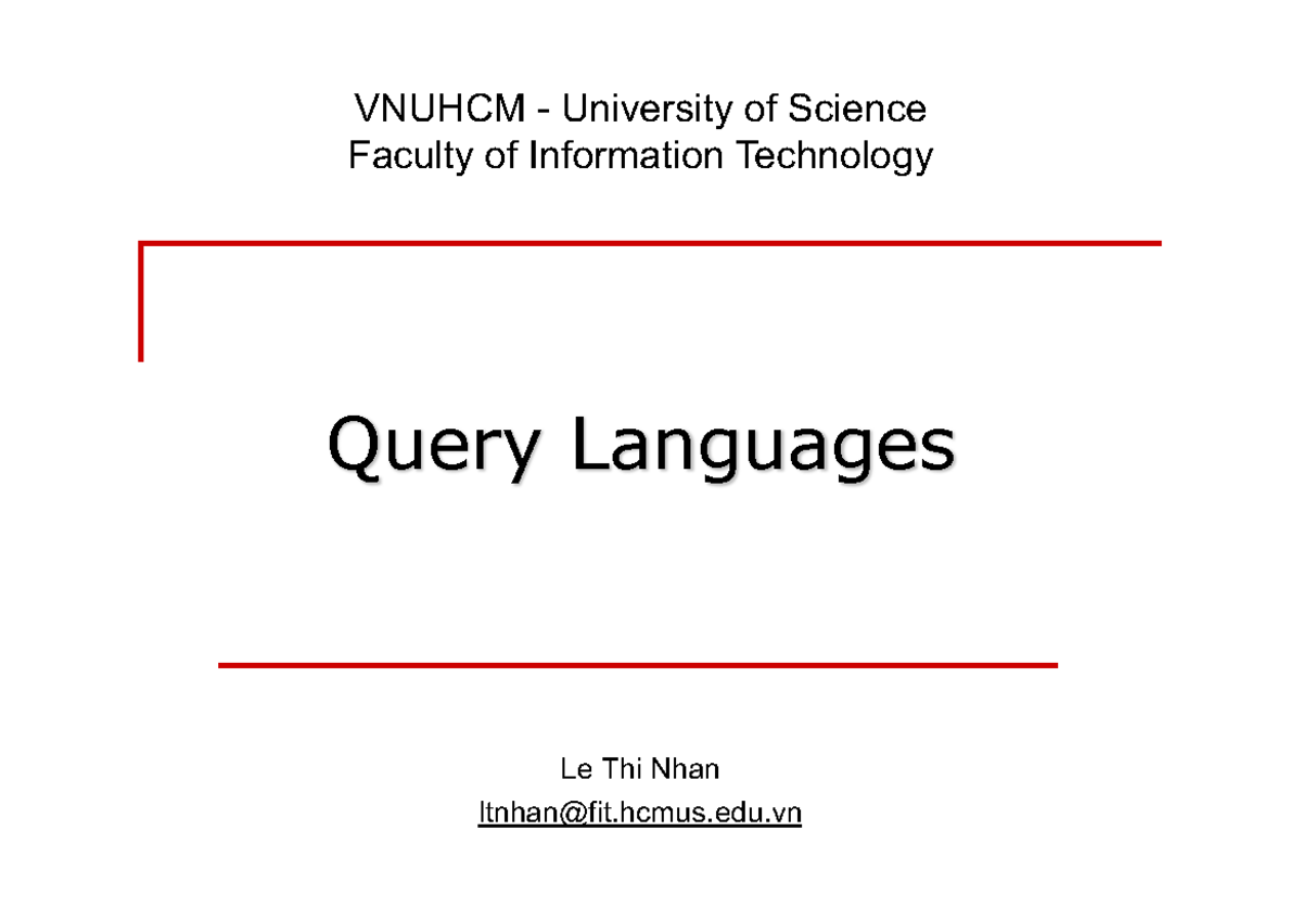04.Query Languages - 3 - nothing - CFA1 - Đại học kinh tế TPHCM - Studocu