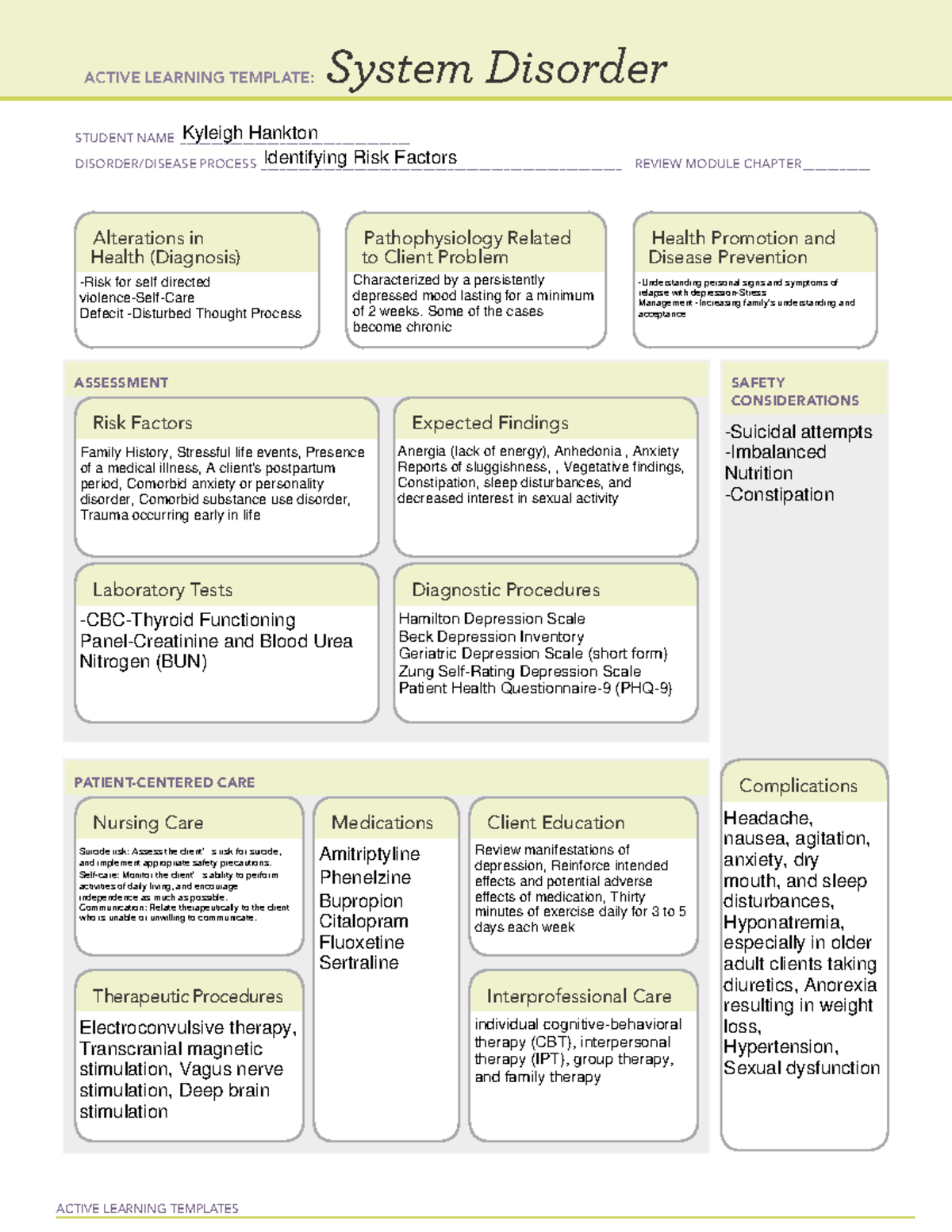 Identifying Risk Factors ATI Template - ACTIVE LEARNING TEMPLATES ...