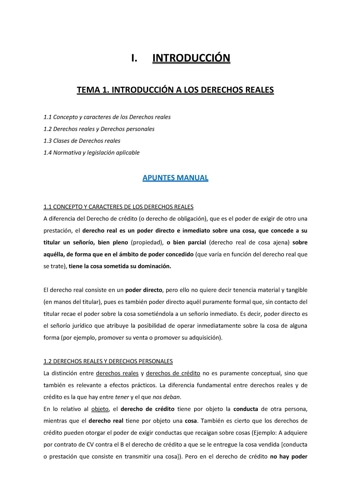 introducción a los derechos reales i introducciÓn tema 1