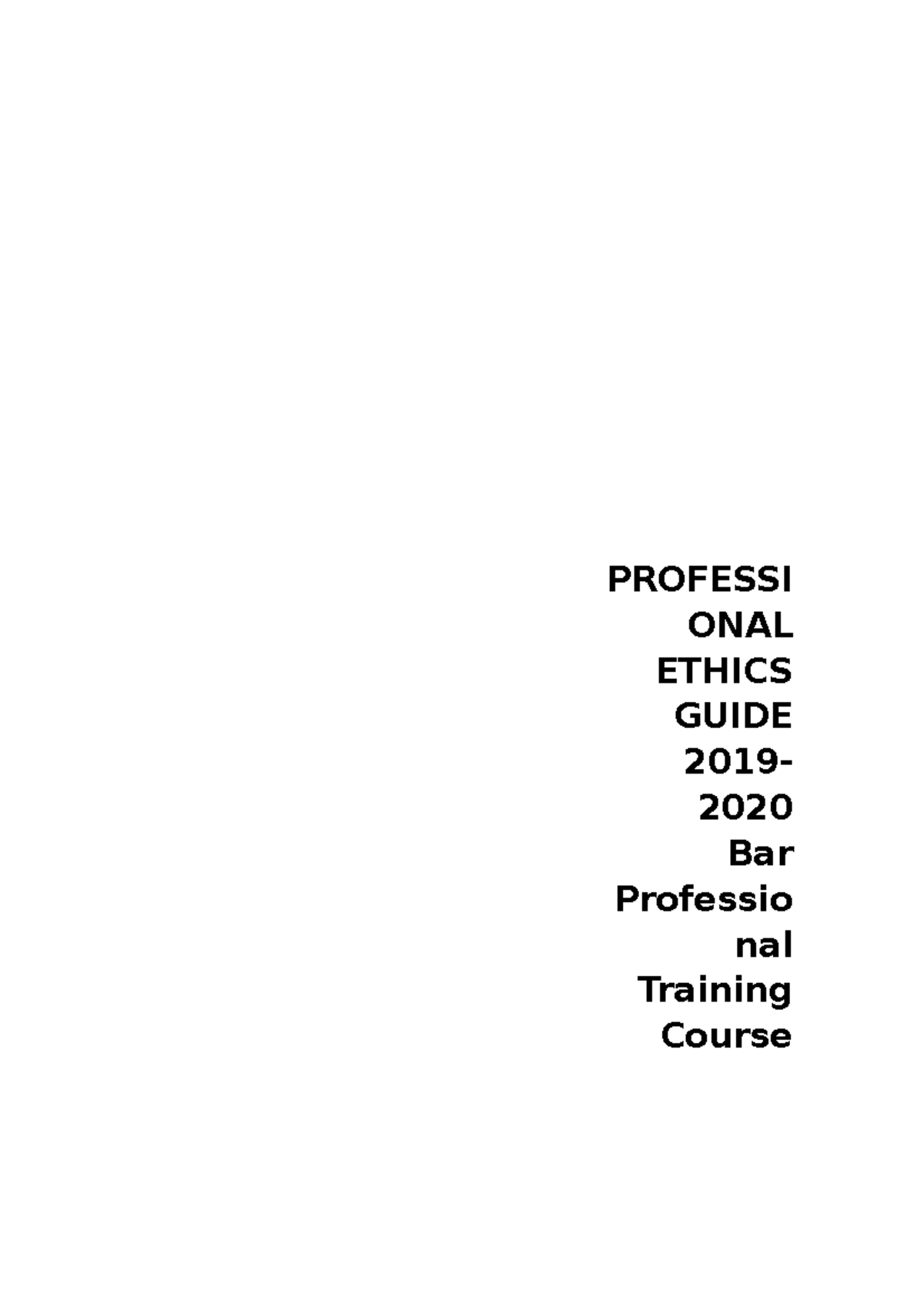 MMU Professional Ethics Guide 2019 2020 PROFESSI ONAL ETHICS GUIDE